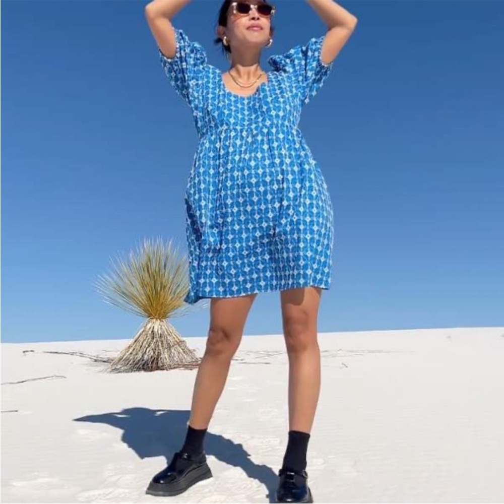 Rhode for Target Blue Embroidered Mini Dress Size‎ Medium